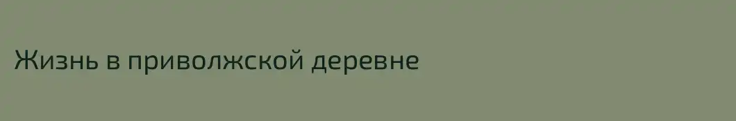 Жизнь в приволжской деревне